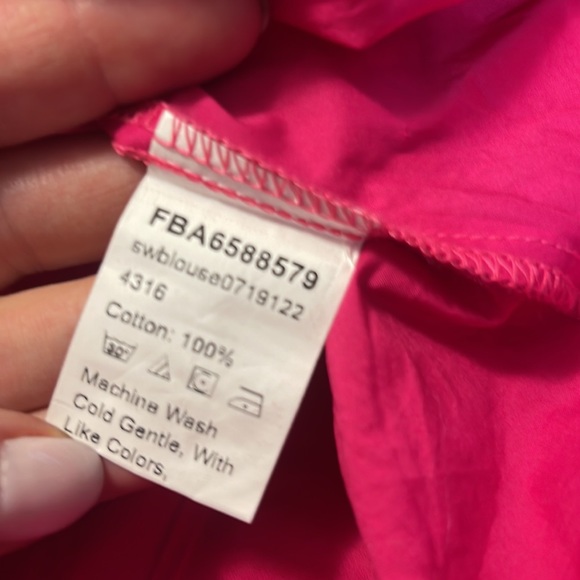 NWOT Women's One Shoulder Short Puff Sleeve Self Belted Solid Blouse Top - Picture 8 of 15